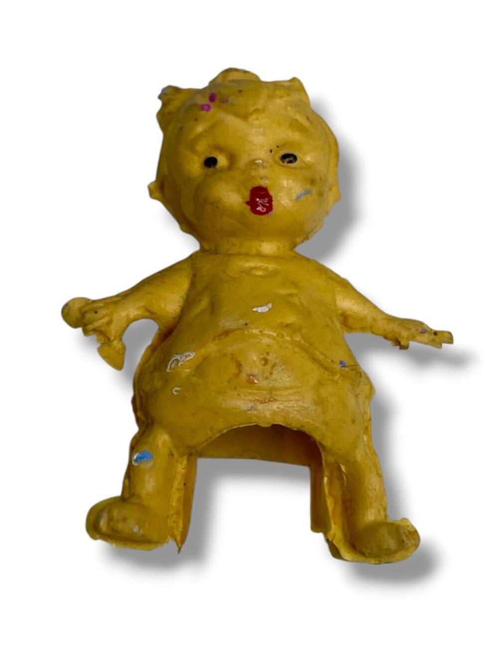Vintage Creepy Baby Doll Girl Pencil Topper 1.2" Hong Kong